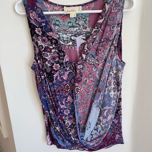 Nicole Miller multicolor sleeveless blouse- size medium - Picture 1 of 11